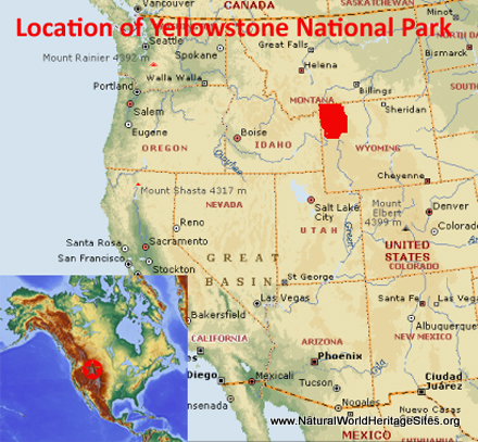 Yellowstone National Park State Map Yellowstone National Park   Natural World Heritage Sites