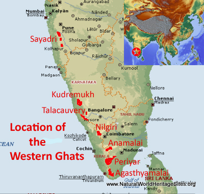 Western Ghats India Location Map 